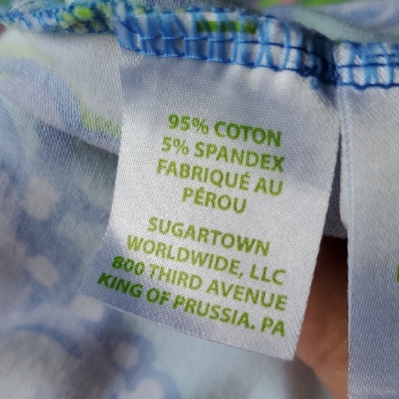 Lilly Pulitzer Blue and Green Fitted Short Sleeve Tee - Picture 4 of 11